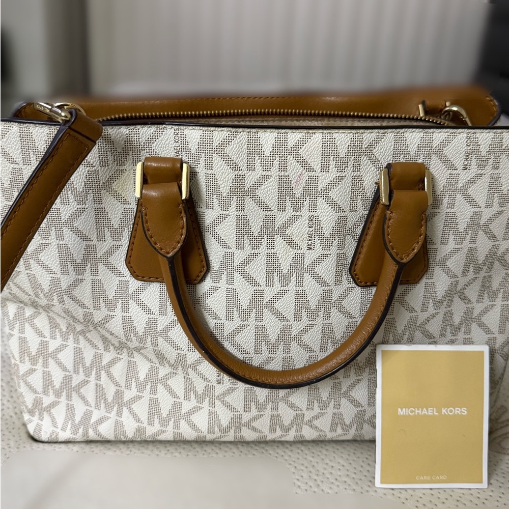 Michael Kors White and Brown Satchel - Picture 4 of 7